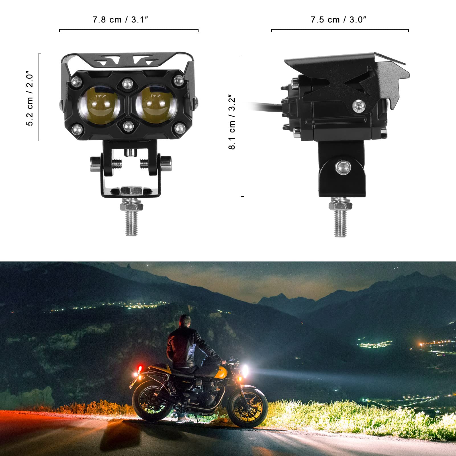 Amazon | KAWELL 40W フォグランプ バイク フォグ led バイク